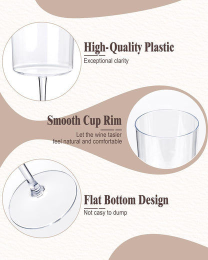 Ciaell 36 Pack Plastic Champagne Flutes - 6 Oz Disposable Champagne Glasses - Square Clear Plastic Toasting Glasses for Party Birthday Anniversary Wedding