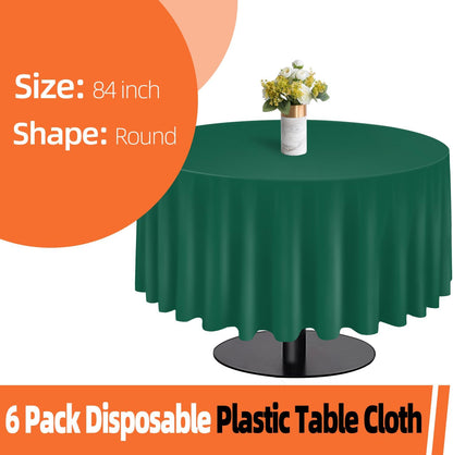 tujol Royal Blue 6 Pack Plastic Table Cloth 54" x 108", Disposable Tablecloths Rectangle Table Cover, Plastic Tablecloths for Parties