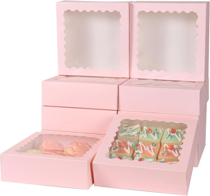 24 pcs12x12x3 Inch Bakery Boxes with Window, White 12 inch Cake Pastry large Pie Cookie Box for Dessert,strawberry,Chocolates Boxes