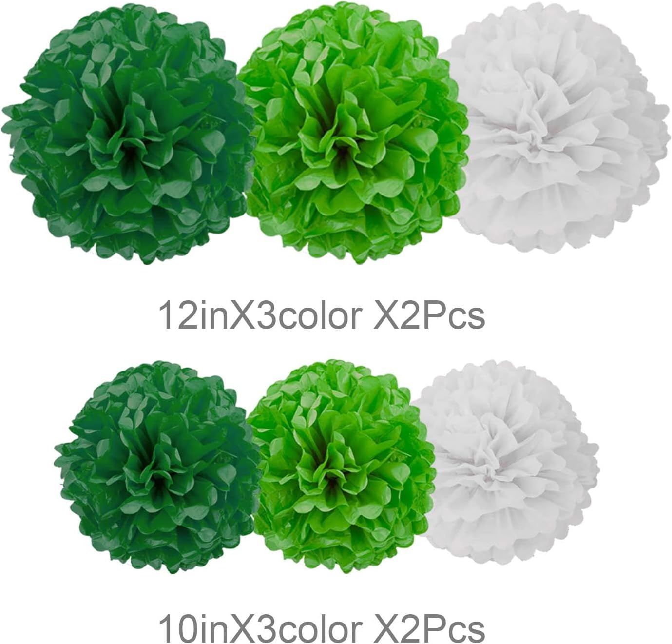 Purple & Gold Tissue Paper Pom-Poms - Hanging Paper Pompoms Flower Ball Wedding, Birthday Party Decoration (6pcs 12in & 10in)