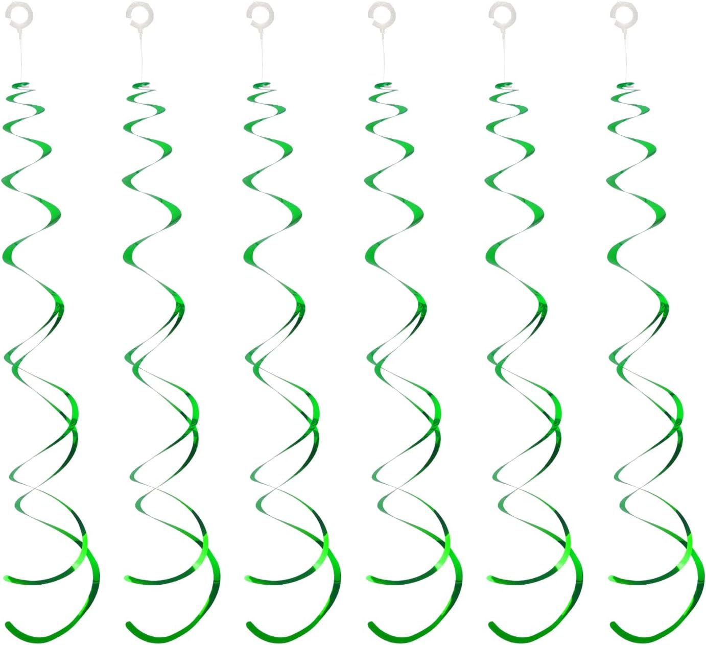 30 Pieces Iridescent White Hanging Swirls, Foil Swirl Hanging Decorations Plastic Steamers for Ceiling, Dangling Whirls Wedding Baby Shower Birthday Party Decorations