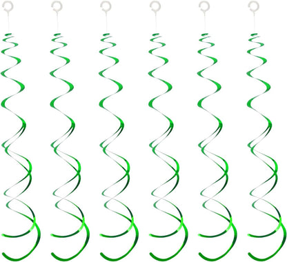 30 Pieces Iridescent White Hanging Swirls, Foil Swirl Hanging Decorations Plastic Steamers for Ceiling, Dangling Whirls Wedding Baby Shower Birthday Party Decorations