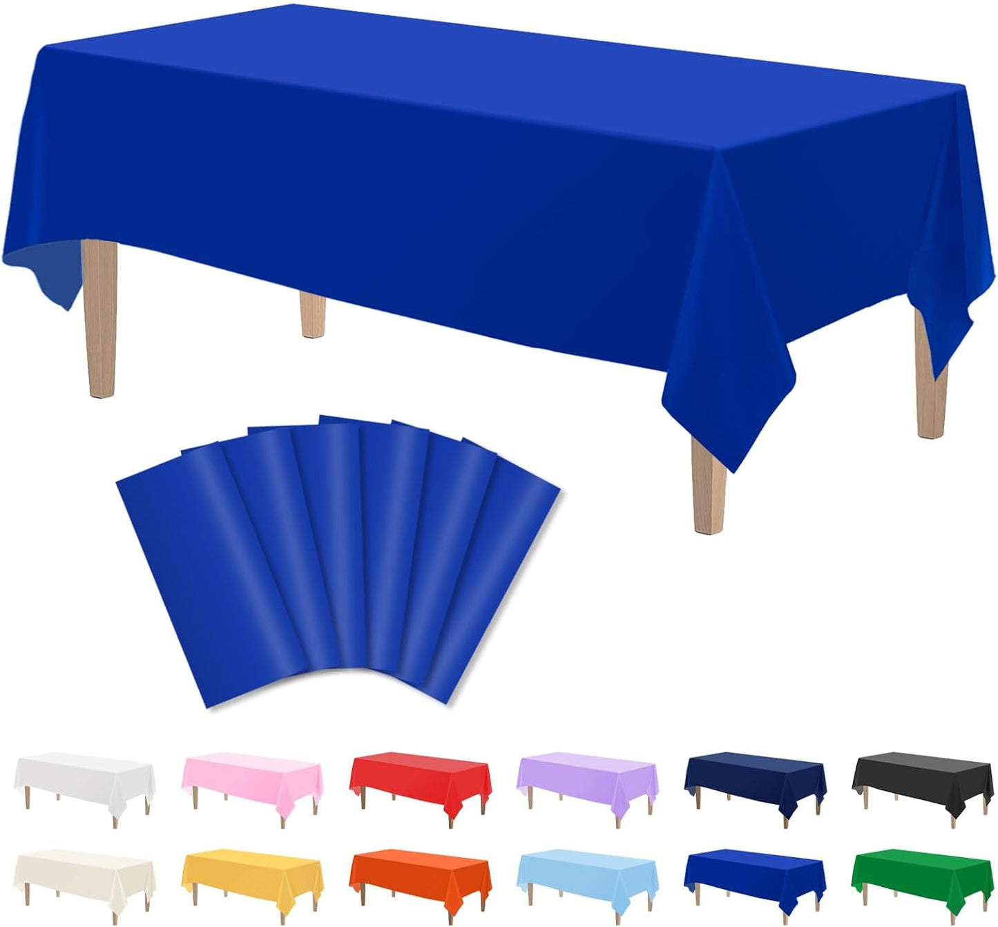 Kopokita 2PCS Black Plastic Tablecloths 54 x 108 Inch, Disposable Table Cloths Rectangle Party Table Covers
