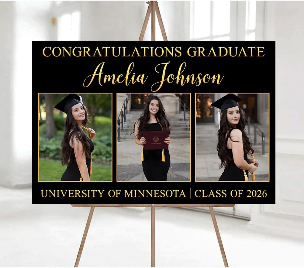 Graduation Party Welcome Sign, Custom Photo Grad Party Sign, Personalized High School & College University Grad Decoration #4