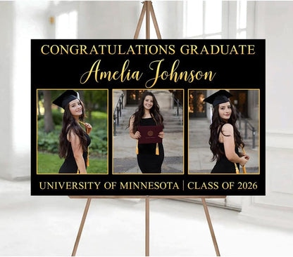Graduation Party Welcome Sign, Custom Photo Grad Party Sign, Personalized High School & College University Grad Decoration #4
