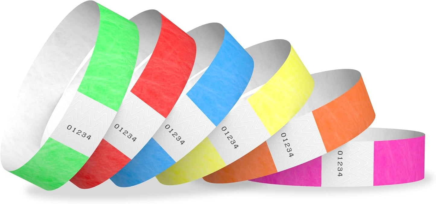 600 WristCo Neon Green Tyvek Wristbands for Events - Tamper-Proof Design & Fluorescent Color Prevent Reuse Premium-Grade Bracelets for Hospital & Medical ID, Party & VIP Identification