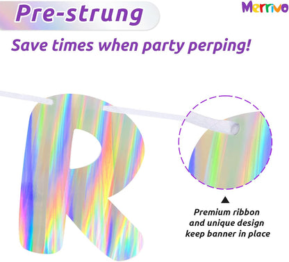 Iridescent Welcome Back We Missed You So Much Banner, Holographic Welcome Back Decorations, Pre-Strung Welcome Home sign for Office Party, Family Gathering, Back to School, Military Homecoming