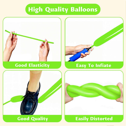 260 Clear Long Balloons for Animals, Thickening Skinny Latex Twisting for Arch Modeling Magic Clown Birthday Wedding Party Decorations 100pcs
