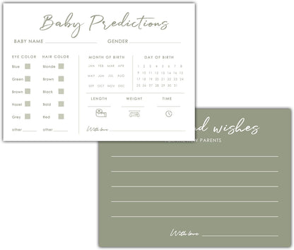 Baby Predictions and Advice Cards, 5" x 7" Pink Baby Shower Predictions Cards, Daily Party Games & Activities Favors for Newparents - G08