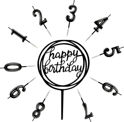 10-Piece Number Birthday Candles - Glitter Cake Toppers for Birthday & Wedding Parties