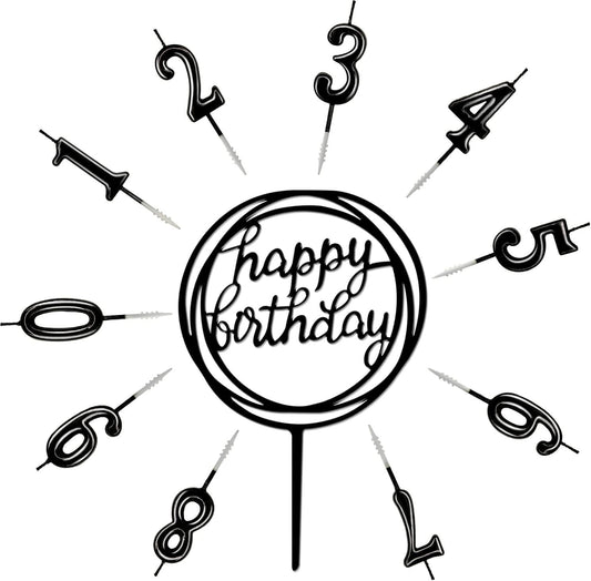 10-Piece Number Birthday Candles - Glitter Cake Toppers for Birthday & Wedding Parties