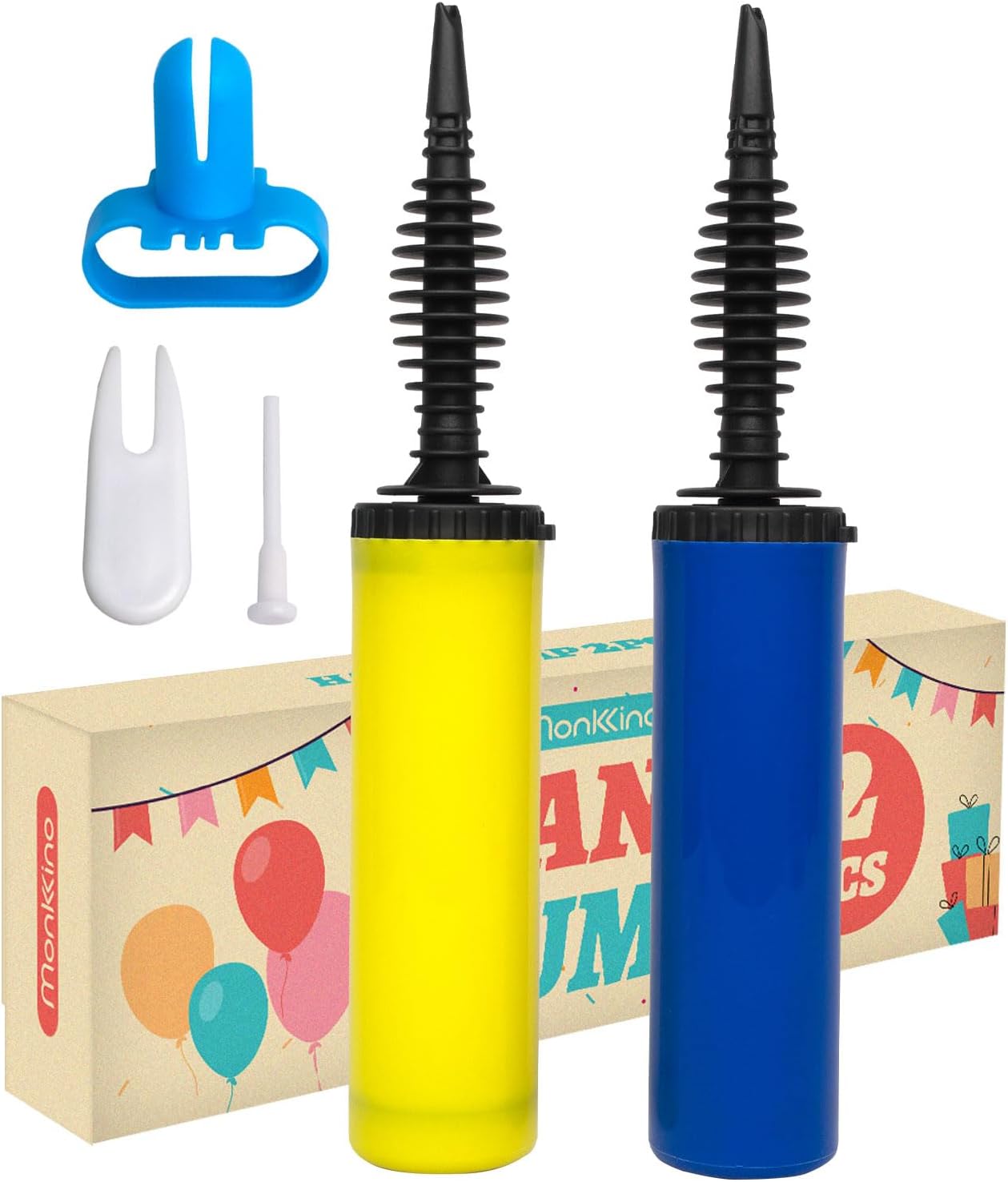 Balloon Pump, Effortless High-Volume Hand Pump for Yoga Balls, Dual-Action Balloon Inflator for Quick Inflation, Ergonomics Durable Air Pump with Tools for Party Decorations, Exercise Balls