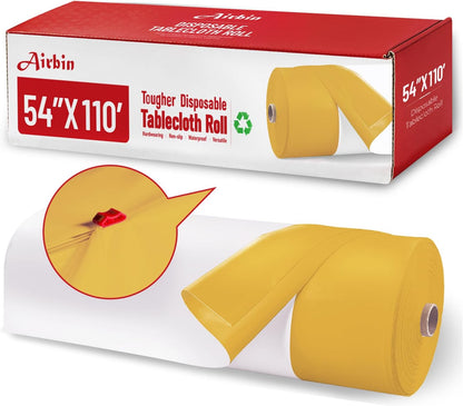 Plastic Table Cloth, 310 Ft X 54 in Disposable Tablecloth White Plastic Tablecloth with Any Cut Sliding Cutters Premium Table Cover Roll for Picnics, Parties, Birthdays, Weddings