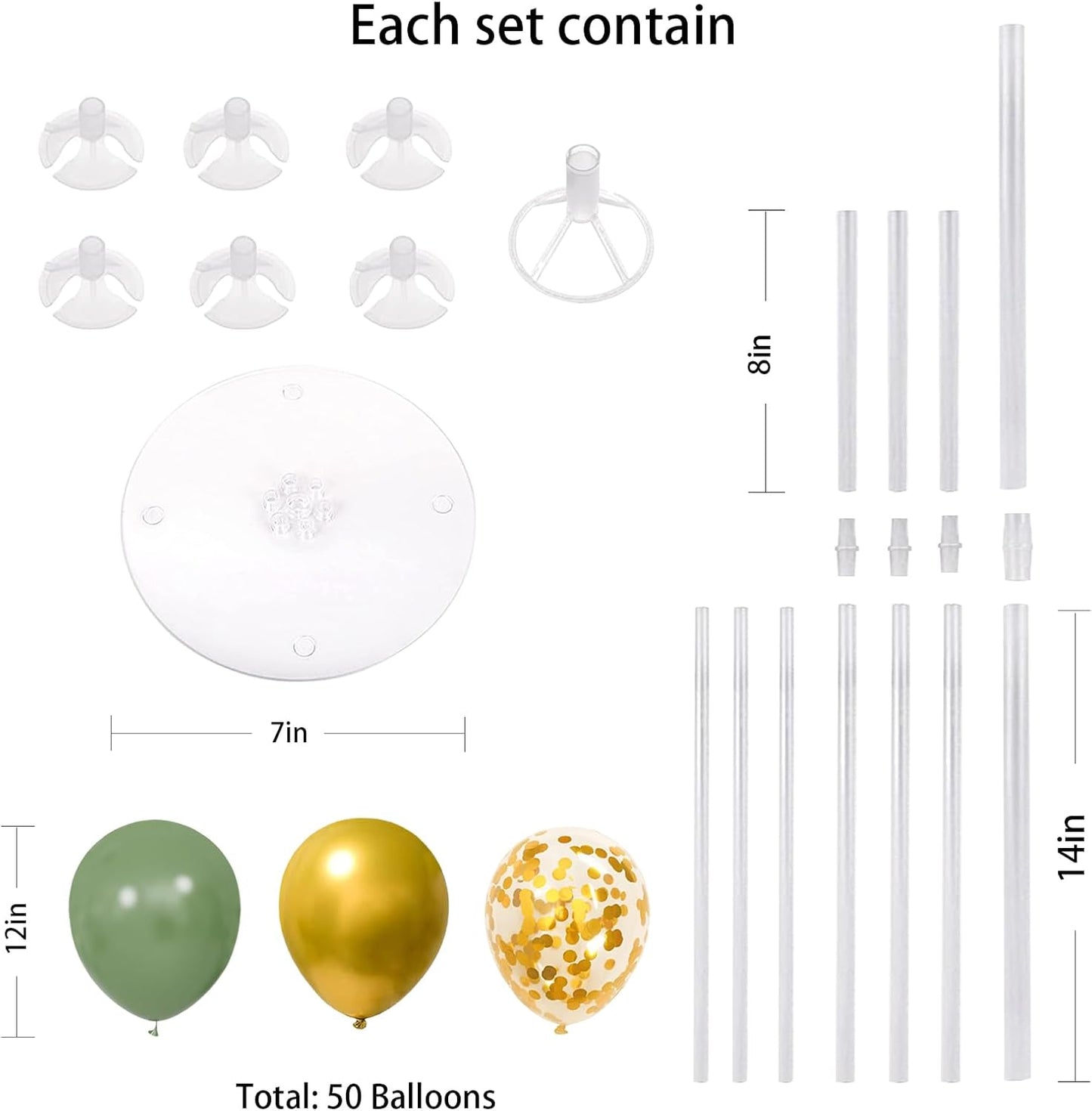 4 Set Balloon Stand Kit for Table Centerpieces With Balloon and Base Party Decorations for Birthday Wedding Retirement Graduation Baby Shower (Navy Silver)