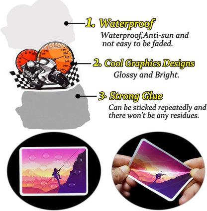 QTL Neon Stickers for Teens & Students Prizes, Waterproof Vinyl Party Favor Stickers, School Rewards, Water Bottle and Laptop, 50PCS - Colors A