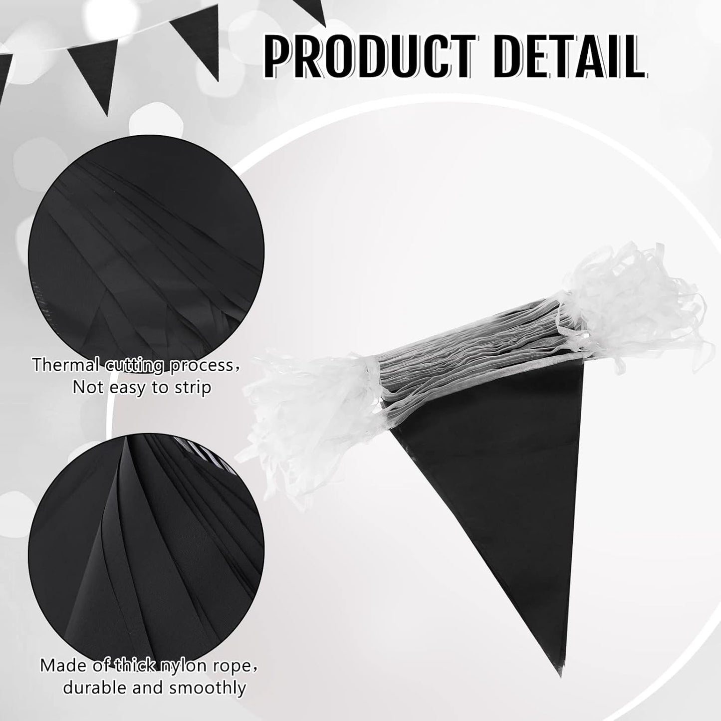 Tatuo 200 Feet Solid Pennant Banners Flags String Triangle Hanging DIY Bunting Flags Party Decorations for Grand Opening Party Banners for Kids Birthday, Shops (White)