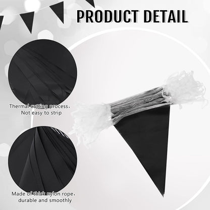 Tatuo 200 Feet Solid Pennant Banners Flags String Triangle Hanging DIY Bunting Flags Party Decorations for Grand Opening Party Banners for Kids Birthday, Shops (White)
