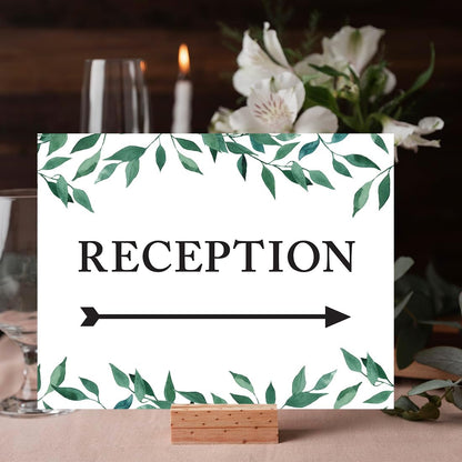 Andaz Press Wedding Party Signs, Natural Greenery Green Leaves, 8.5x11-inch, Bridal Shower Scavenger Hunt, 1-Pack - Colors D