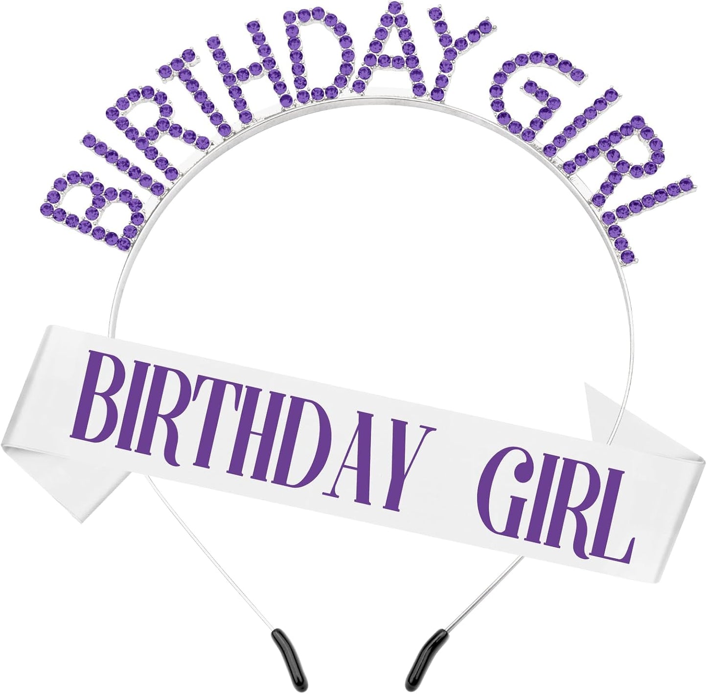 Birthday Sash & Crown for Women - Tiara Headband, Girls' Decorations Accessories