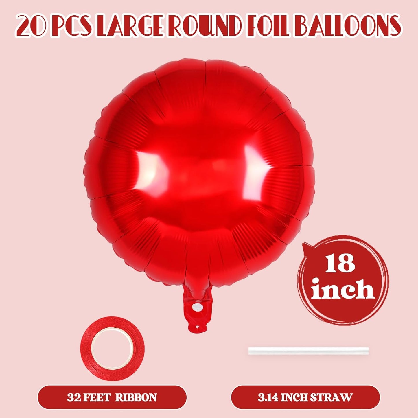 20 Pcs Black Round Shaped Balloons,18 Inch Round Foil Balloon,Giant Round Mylar Balloon Helium Balloons for Birthday Party Baby Shower Wedding Decorations (Black)