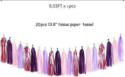 Navy-Blue White-Silver Tassel Garland Streamers - 15pcs Party Decorations Tissue Paper Tassels Banner,Graduation 2025 Wedding Baby Bridal Shower Hanging Decoration Boy Birthday Backdrop Decor Panduola