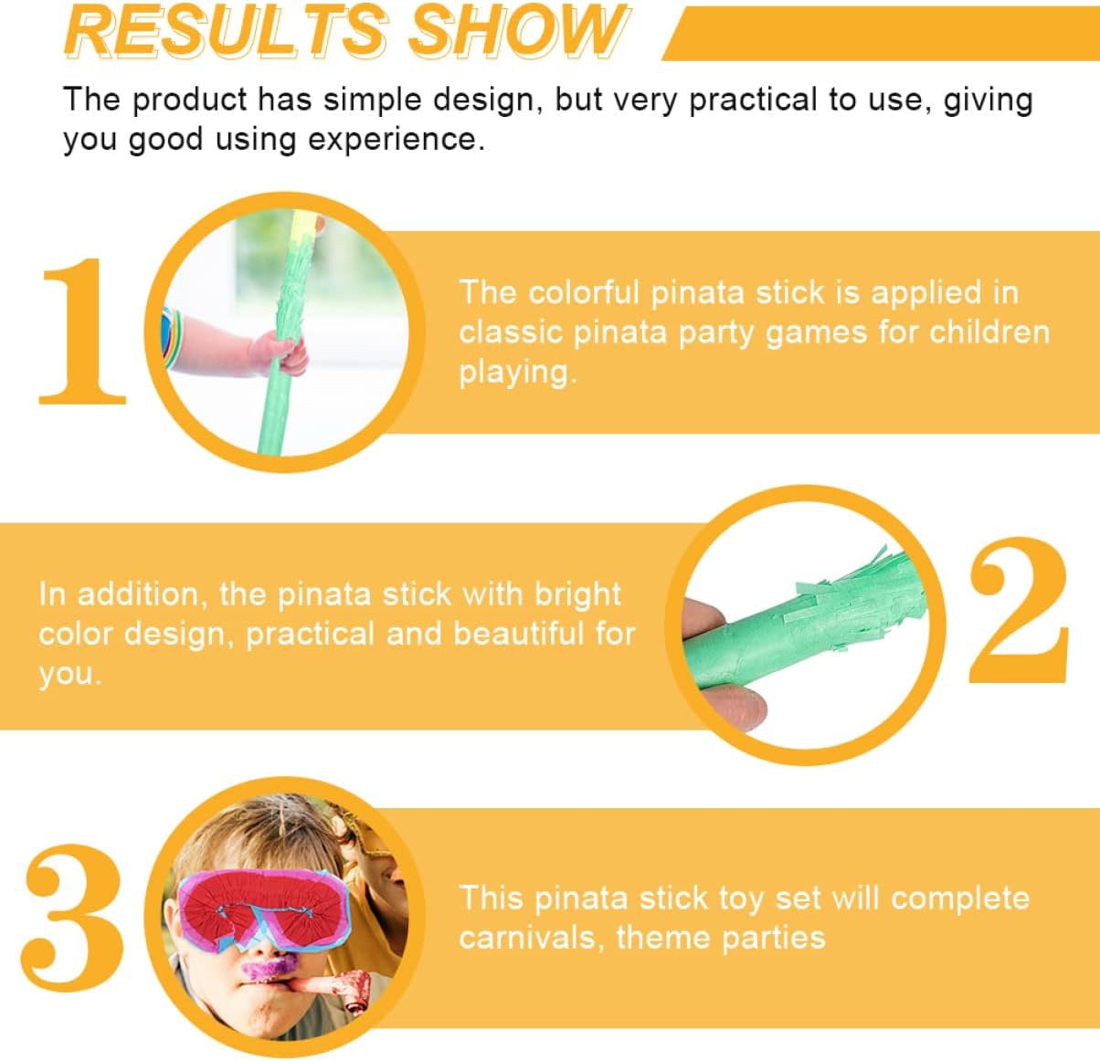 1 Set Pinata Props Paper Pinata Stick for Kids Stick for Party for Birthday Paper Colorful Blindfold Mask and Fun