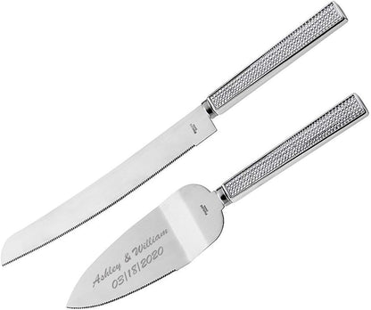 GIFTS INFINITY Personalized Wedding Cake Knife and Server Set with Engraving – Cake Cutting Utensil Set, Keepsake Gift for Wedding, Anniversary, Reception, Birthday & Other Occasions (CH-101WB)