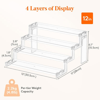 Lifewit Cupcake Stand, Perfume Cologne Organizer, Tool-Free Assembly, Display Riser, Spice Rack, Figurine Holder, Makeup Storage, Room Decor, Party Decorations, Clear, 12″ 3 Tier, 1 Pcs