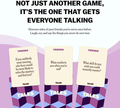TALES 150 Conversation Cards, Friends Edition, Fun Friend Games for Adults, Teens, Kids, Perfect for Parties, Game Nights, Gifts & Gatherings, Conversations with Friends, Meaningful Connections