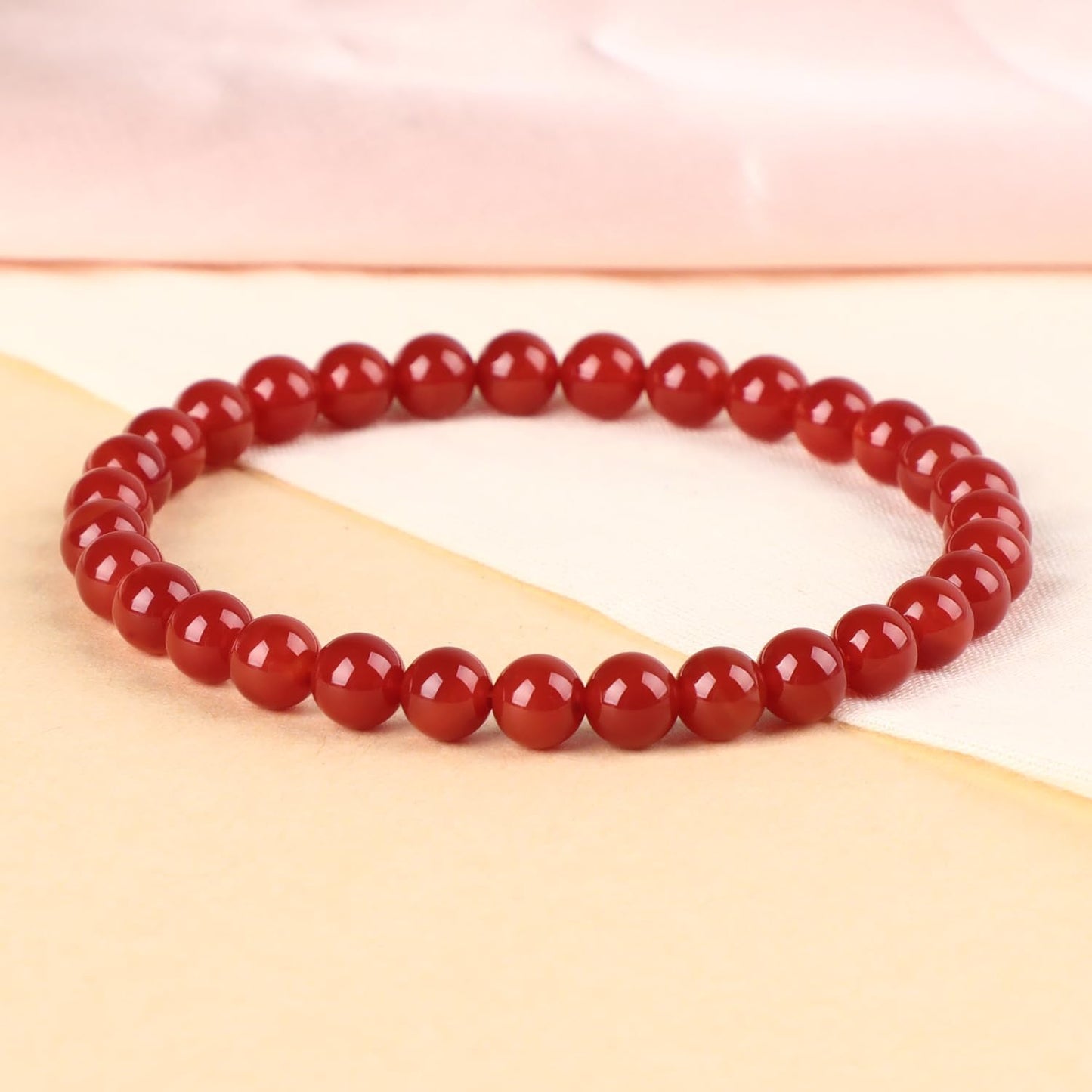 LPBeads Handmade Natural Gemstone Stretch Elastic Bracelet Healing Crystal Round Stone Beads Jewelry Gifts for Women Men