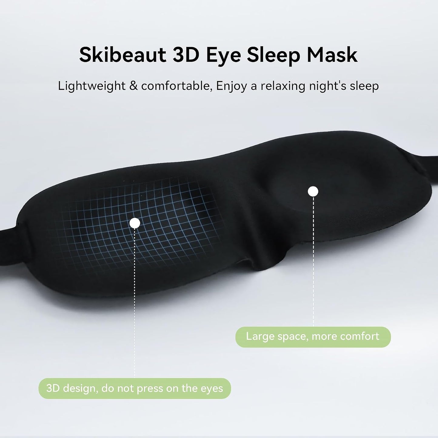 SkiBeau Cute 3D Sleeping Eye Mask Funny Blindfold 2 Pack Travel Sleep Masks Super Soft Weird Eye Cover for Men Women and Kids