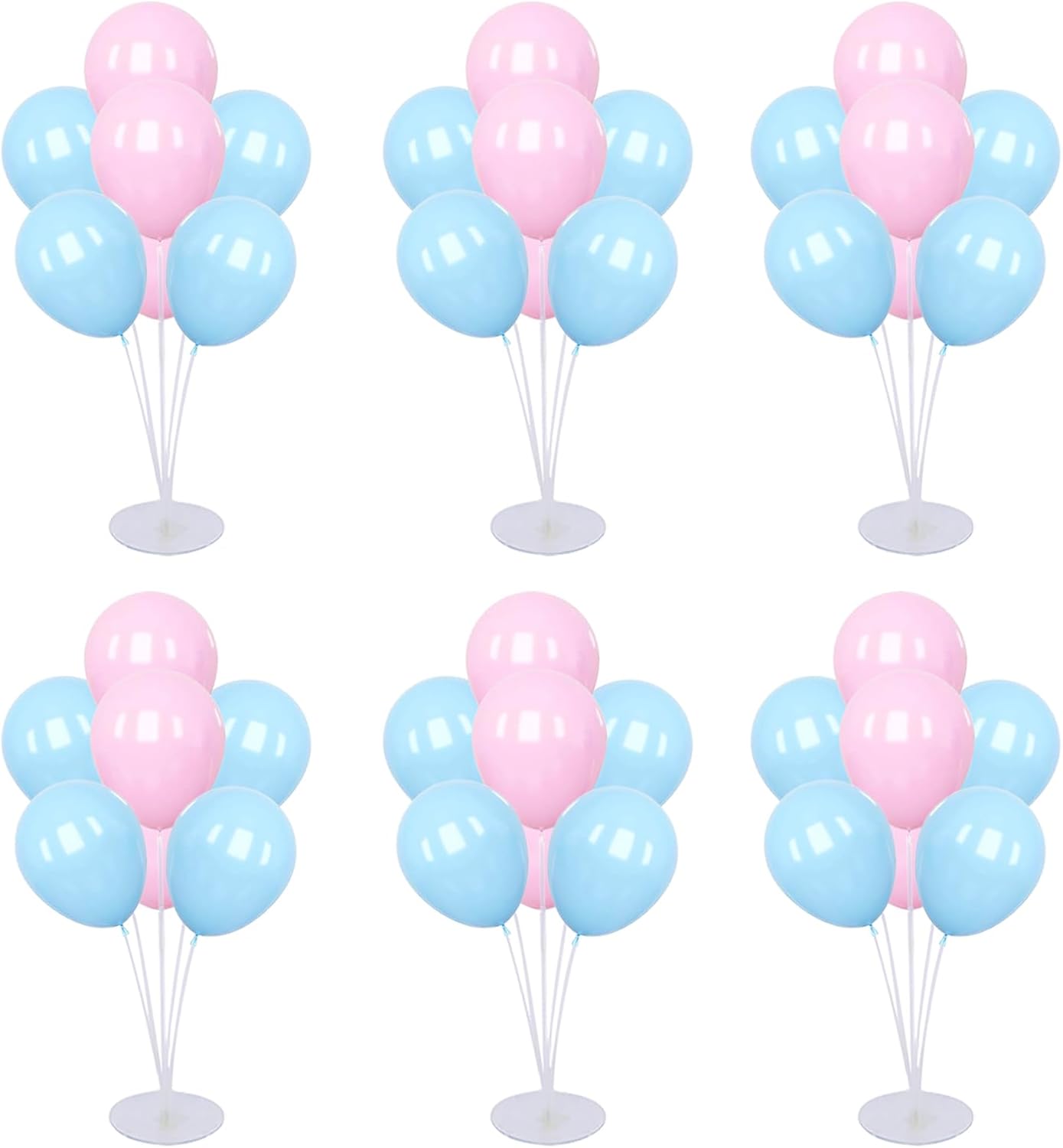 6 Set Balloon Stand Kit for Table Centerpieces With Balloon and Base Party Decorations for Birthday Wedding Retirement Graduation Baby Shower (Black Gold)