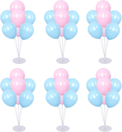6 Set Balloon Stand Kit for Table Centerpieces With Balloon and Base Party Decorations for Birthday Wedding Retirement Graduation Baby Shower (Black Gold)