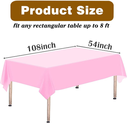 Kopokita 2PCS Black Plastic Tablecloths 54 x 108 Inch, Disposable Table Cloths Rectangle Party Table Covers