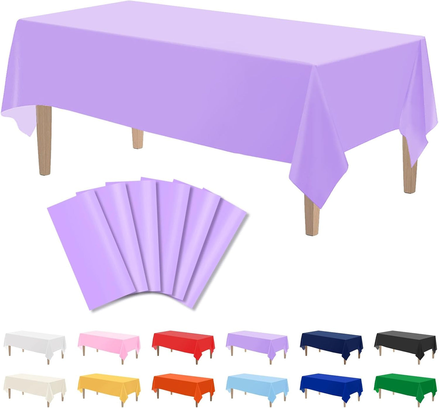 Kopokita 2PCS Black Plastic Tablecloths 54 x 108 Inch, Disposable Table Cloths Rectangle Party Table Covers