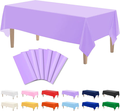 Kopokita 2PCS Black Plastic Tablecloths 54 x 108 Inch, Disposable Table Cloths Rectangle Party Table Covers
