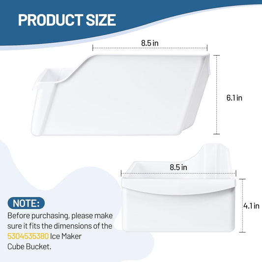 240385201 Ice Cube Container Storage Freezer Bucket Compatible with Frigidaire Kenmore Crosley Refrigerators Parts, Storage Freezer Bin Replacement 7240385201 891419 AP2116228 PS430380 EAP430380