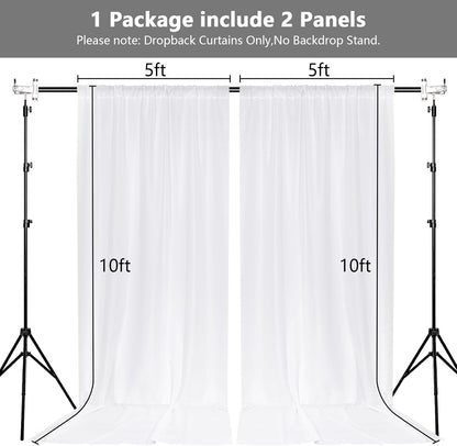 MEETSKY Black Backdrop Curtains for Parties - 10ft x 8ft Party Photo Background Curtain Rod Pocket Fabric Drapes Panels for Boys Birthday Holiday Home Halloween Decoration, 5ft x 8ft, 2 Panels