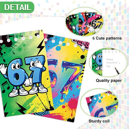 20pcs 10 Styles 6 7 Birthday Theme Mini Notebooks Party Supplies Favors Goodie Bag Stuffers Colorful 6 7 Birthday Theme Journal Pocket Notebook Supplies for Birthday Party Activity(20pcs-67-bks)