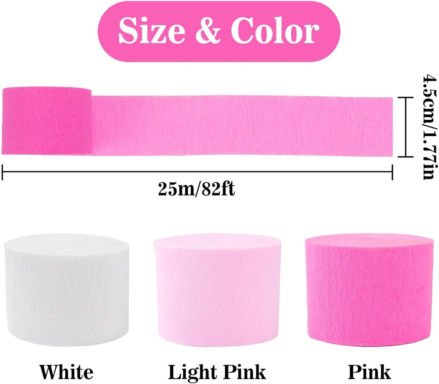 MAQIHAN Pastel Crepe Paper Streamers - 6 Rolls 492ft Crepe Paper Valentine's Easter Mother's Day Anniversary Graduation Mermaid Party Spring Themed Wedding Baby Shower Brithday Party Decor Streamers