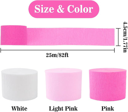 MAQIHAN Pastel Crepe Paper Streamers - 6 Rolls 492ft Crepe Paper Valentine's Easter Mother's Day Anniversary Graduation Mermaid Party Spring Themed Wedding Baby Shower Brithday Party Decor Streamers