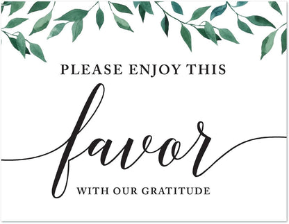 Andaz Press Wedding Party Signs, Natural Greenery Green Leaves, 8.5x11-inch, Bridal Shower Scavenger Hunt, 1-Pack - Colors B