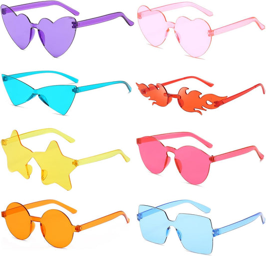 8/16/24 Mixed Style Rimless Sunglasses Colored Party Glasses Rimless Bachelor Photoshoot Costume Accessories