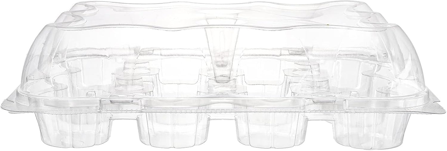 Hedume 12 Pack Cupcake Carrier, 12 Counts Stackable Cupcake Boxes, Clear Cupcake Container with Detachable Lid for Cupcakes, Muffin, BPA-free