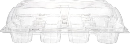 Hedume 12 Pack Cupcake Carrier, 12 Counts Stackable Cupcake Boxes, Clear Cupcake Container with Detachable Lid for Cupcakes, Muffin, BPA-free