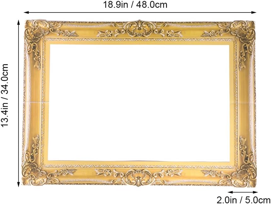 Holibanna Large Photo Booth Props 2pcs DIY Paper Picture Frame Cutouts Fun Photo Portable Booth Selfie Props Decorative Golden Handheld Prop for Memorable Moments Christmas