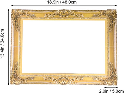Holibanna Large Photo Booth Props 2pcs DIY Paper Picture Frame Cutouts Fun Photo Portable Booth Selfie Props Decorative Golden Handheld Prop for Memorable Moments Christmas