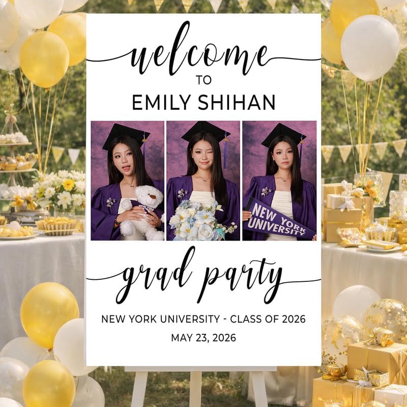 Personalized 2026 Graduation Party Welcome Sign, Minimalist Grads Decor, Class of 2026 Graduation Party Poster, Custom Graduation Party Sign, Congrats Grad Decorations Design 2