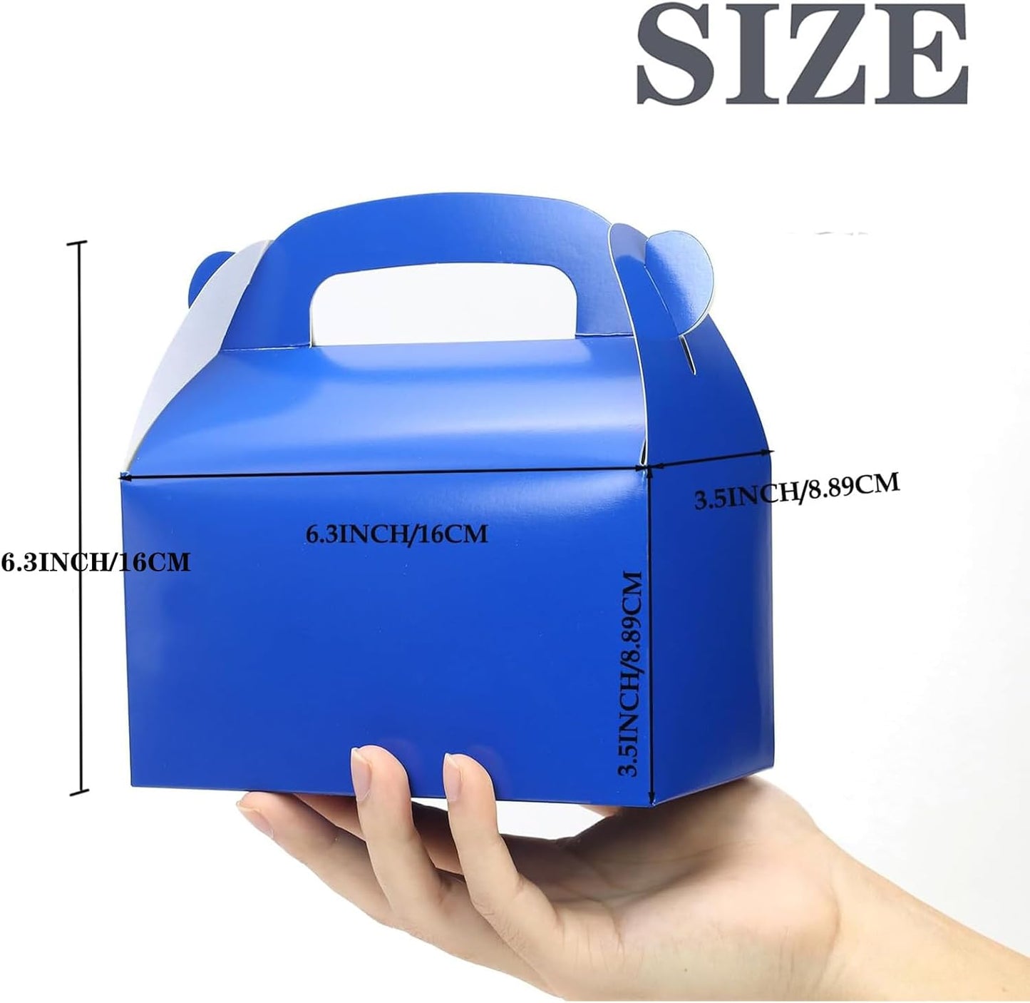 30-Pack Yellow Party Favor Treat Boxes, Goodie Candy Box, Gable Paper Gift Boxes with Handles Perfect for Construction and Chic Yellow Submarine Party Decoration Supplies