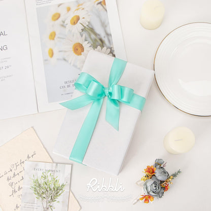 Ribbli Double Faced White Satin Ribbon,3/8” x Continuous 25 Yards,Fabric Ribbon use for Bows Bouquet,Gift Wrapping,Floral Arrangement